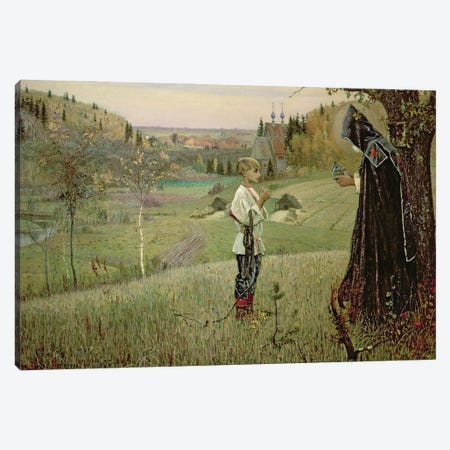 The Vision Of The Young Bartholomew, 1889-90 Canvas Print #BMN12073} by Mikhail Vasilievich Nesterov Art Print