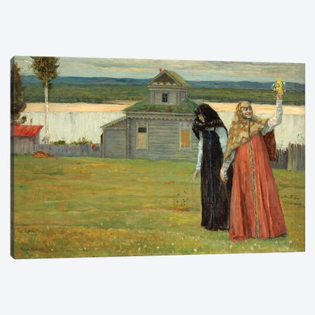 Two Sisters, 1923 Canvas Print #BMN12075} by Mikhail Vasilievich Nesterov Canvas Art