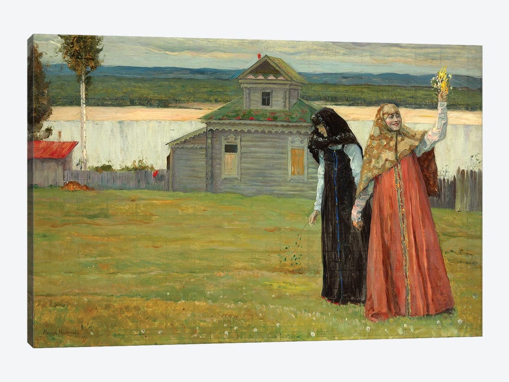 Two Sisters, 1923 by Mikhail Vasilievich Nesterov 1-piece Canvas Art