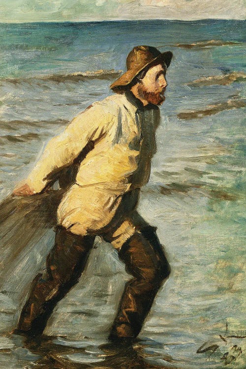 A Fisherman Hauling In His Nets, 1883