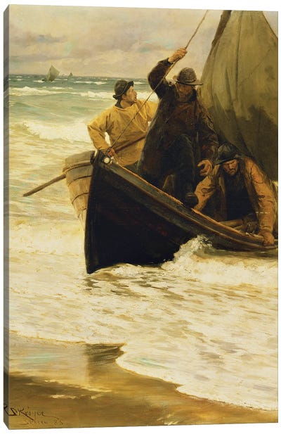 Fisherman Returning Home, Skagen, 1885 Canvas Art Print