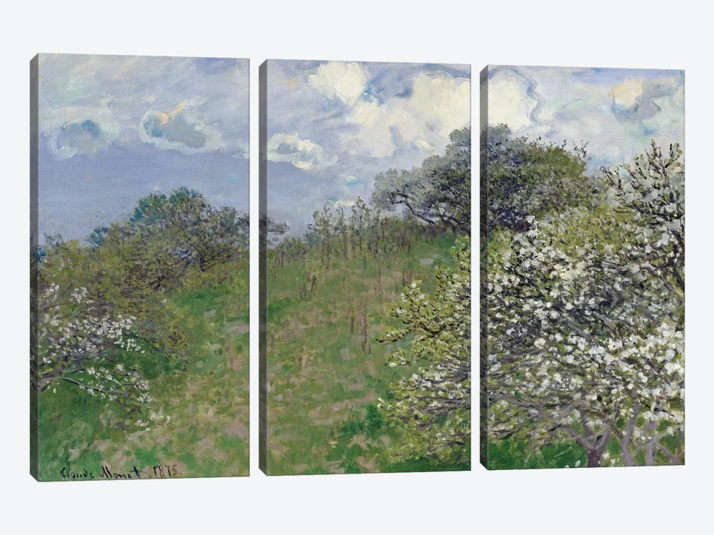 Spring, 1875 by Claude Monet 3-piece Canvas Wall Art