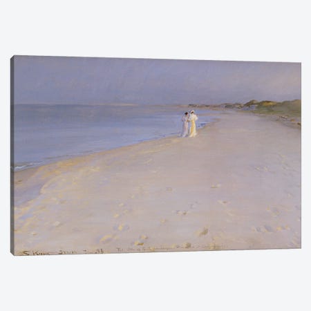Summer Evening At The South Beach, Skagen, 1893 Canvas Print #BMN12096} by Peder Severin Kroyer Canvas Art