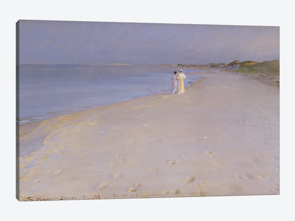 Summer Evening At The South Beach, Skagen, 1893 by Peder Severin Kroyer 1-piece Canvas Print