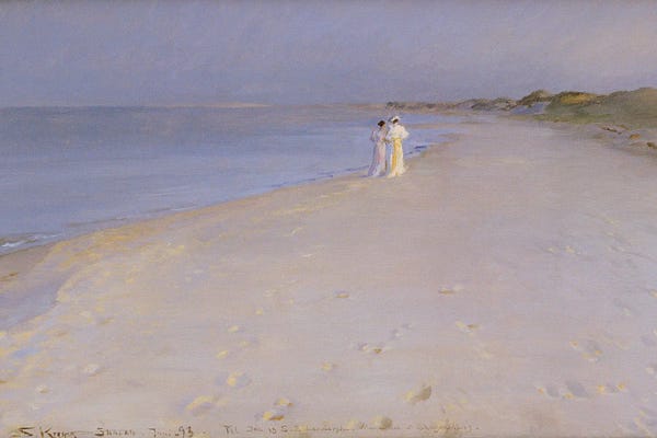 Denmark: Summer Evening At The South Beach, Skagen, 1893 by Peder Severin Kroyer