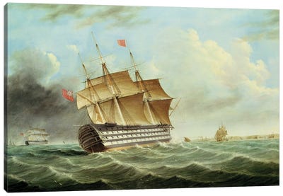 British Man-O'-War Canvas Art Print - Warship Art