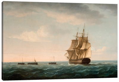 Rescue Of The Guardian's Crew By A French Merchant Ship, 2Nd January 1790 Canvas Art Print