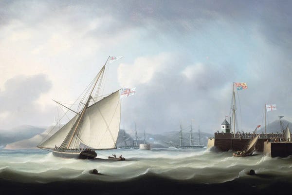 Warships: The Arrival Of George Iv At Leith Harbour, 1822 by Thomas Buttersworth