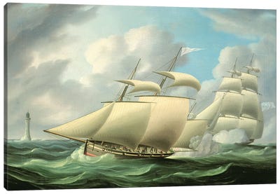 The Chase Canvas Art Print - Warship Art