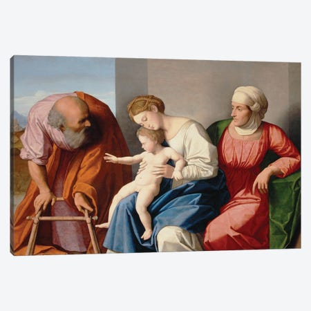 Holy Family With Saint Anne, C.1520 Canvas Print #BMN12133} by Vincenzo Di Biagio Catena Canvas Wall Art
