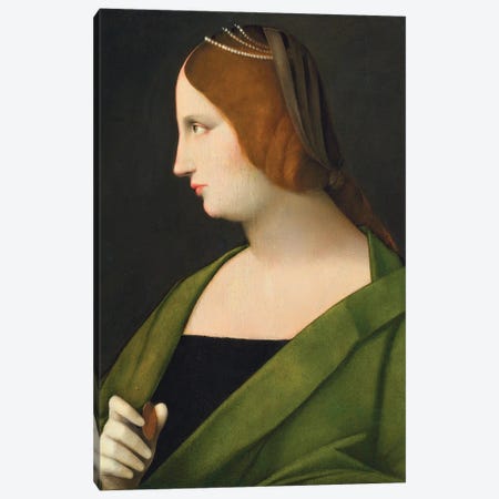 Portrait Of A Lady Canvas Print #BMN12136} by Vincenzo Di Biagio Catena Art Print