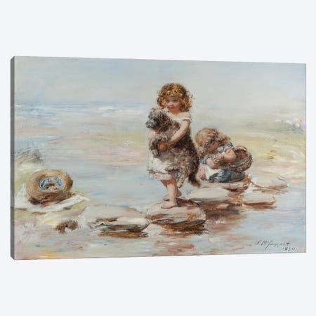 Stepping Stones, 1890 Canvas Print #BMN12158} by William McTaggart Canvas Wall Art