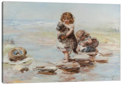 Stepping Stones, 1890 Canvas Art Print