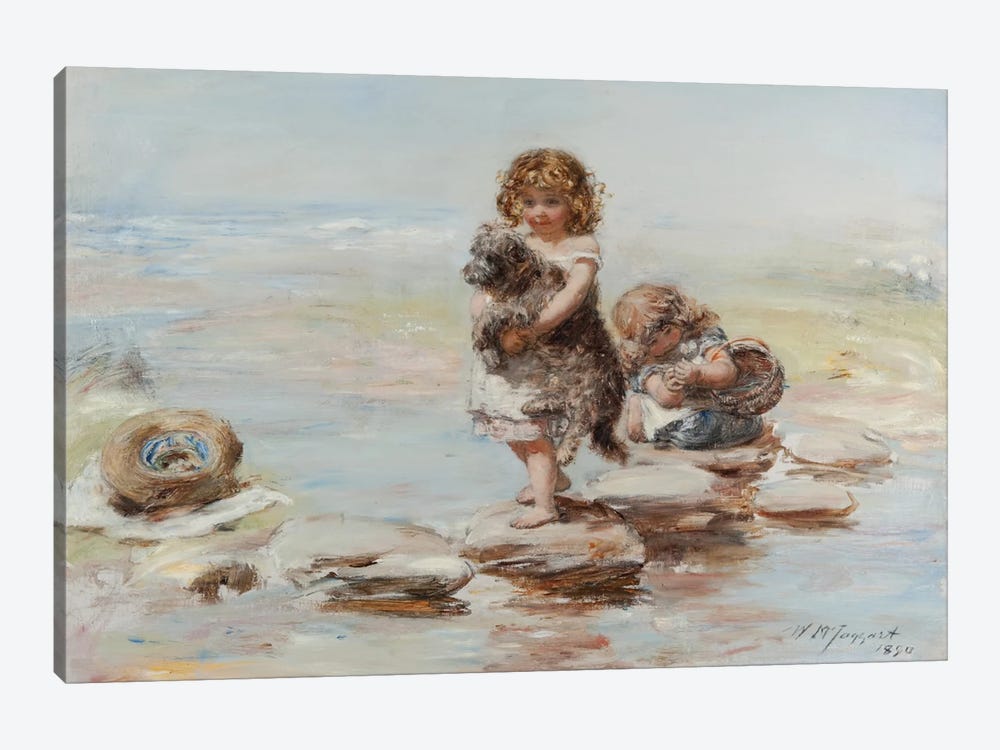 Stepping Stones, 1890 by William McTaggart 1-piece Canvas Wall Art