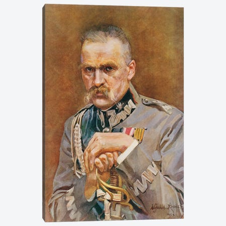 Marshal Joseph Pilsudski Canvas Print #BMN12172} by Wojciech Kossak Canvas Artwork