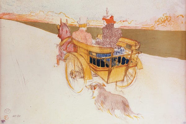 Henri de Toulouse-Lautrec: A Country Party Or The English Cart by Henri de Toulouse-Lautrec