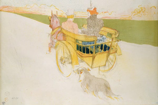 Henri de Toulouse-Lautrec: A Ride In The Country, Or The English Trap by Henri de Toulouse-Lautrec