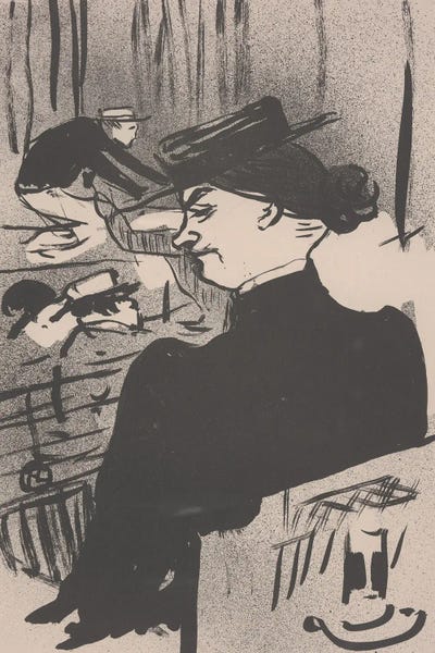 A Spectator During The Song Of Polin, 1893 by Henri de Toulouse-Lautrec framed canvas print