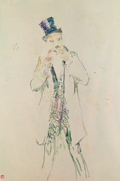 A Standing Gentleman Lighting His Cigar, 1885 by Henri de Toulouse-Lautrec canvas print