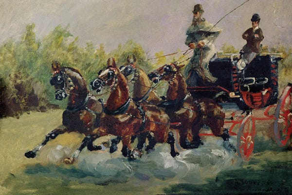 Alpes-de-Haute-Provence: Alphonse De Toulouse-Lautrec-Monfa Driving His Mail-Coach In Nice, 1881 by Henri de Toulouse-Lautrec