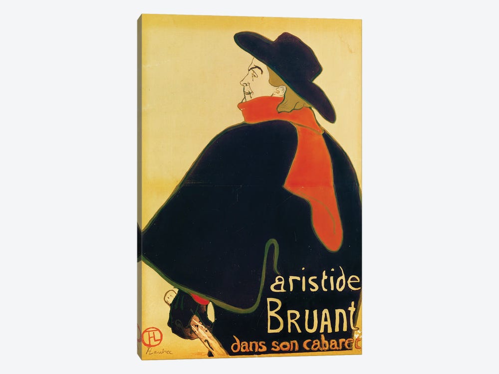 Aristide Bruant In His Cabaret, 1893 by Henri de Toulouse-Lautrec 1-piece Canvas Artwork