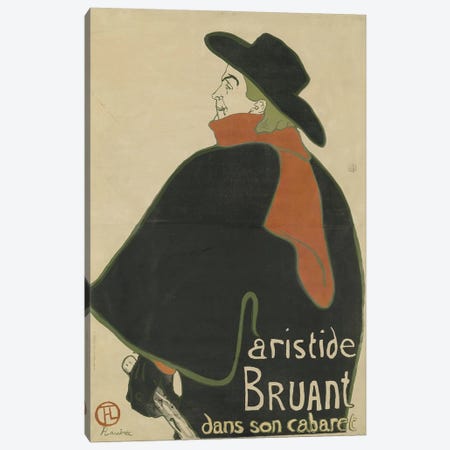 Aristide Bruant, In His Cabaret, 1893 Canvas Print #BMN12208} by Henri de Toulouse-Lautrec Canvas Artwork
