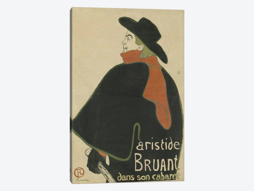 Aristide Bruant, In His Cabaret, 1893 by Henri de Toulouse-Lautrec 1-piece Art Print