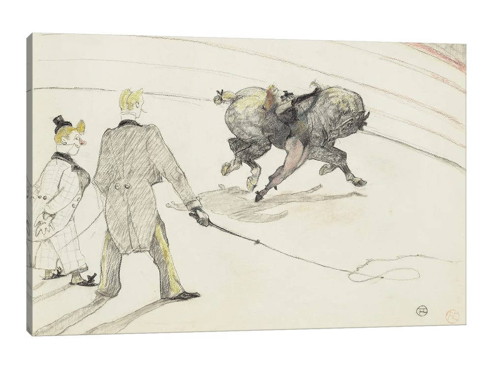 At The Circus: Acrobats - Canvas Art Print | Henri de Toulouse-Lautrec