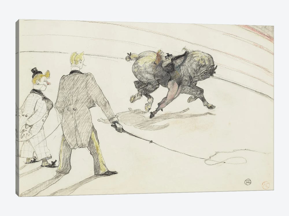 At The Circus: Acrobats, 1899 by Henri de Toulouse-Lautrec 1-piece Canvas Art