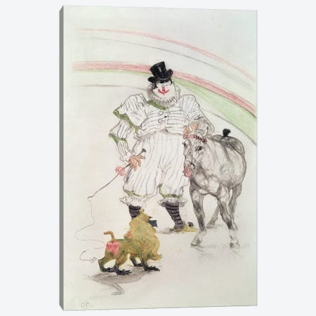 At The Circus: Performing Horse And Monkey, 1899 Canvas Print #BMN12220} by Henri de Toulouse-Lautrec Canvas Wall Art
