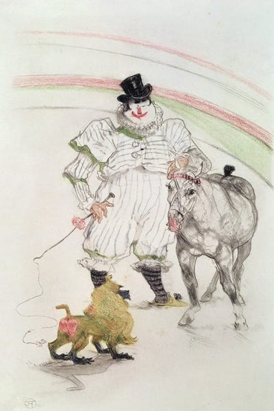 Circus: At The Circus: Performing Horse And Monkey, 1899 by Henri de Toulouse-Lautrec