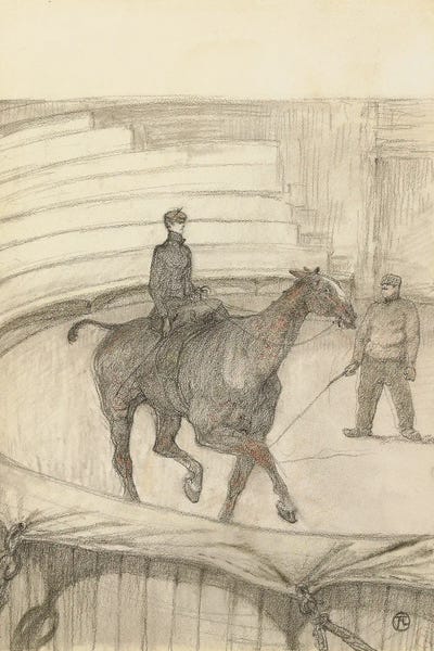 Henri de Toulouse-Lautrec: At The Circus: Rehearsal; Au Cirque: Travail De Repetition, 1899 by Henri de Toulouse-Lautrec