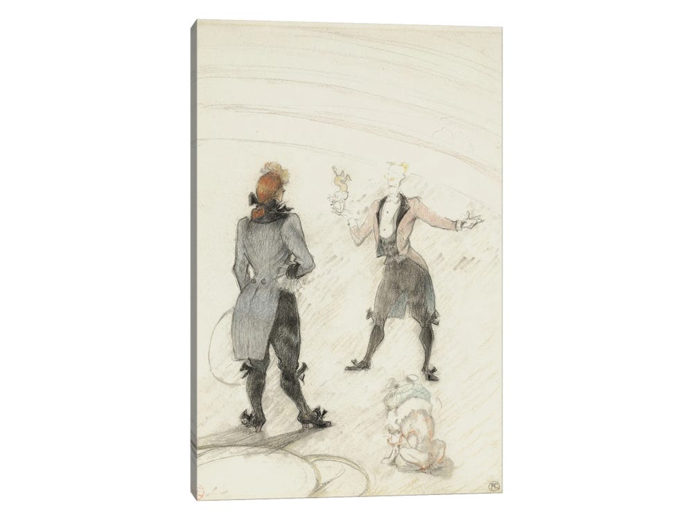 At The Circus: The Dog T - Canvas Wall Art | Henri de Toulouse-Lautrec