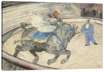 At The Circus: Work In The Ring, 1899 Canvas Art Print - Henri de Toulouse Lautrec