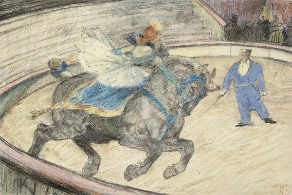 Henri de Toulouse-Lautrec: At The Circus: Work In The Ring, 1899 by Henri de Toulouse-Lautrec