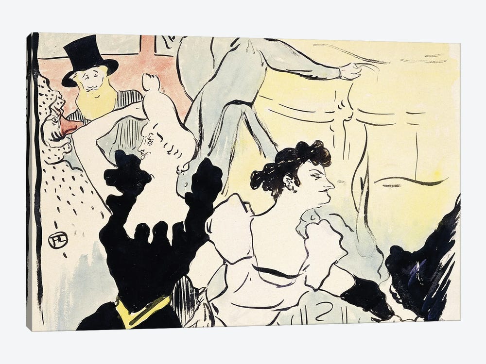 At The Masked Ball-Parisian Festivities-New Revels, 1892 by Henri de Toulouse-Lautrec 1-piece Canvas Wall Art
