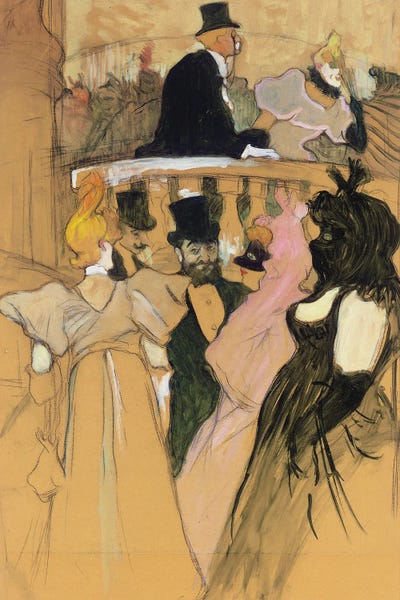 At The Opera Ball; Au Bal De L'Opera, 1893 by Henri de Toulouse-Lautrec metal wall art