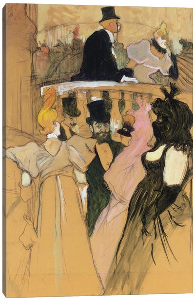At The Opera Ball; Au Bal De L'Opera, 1893 Canvas Art Print - Henri de Toulouse Lautrec