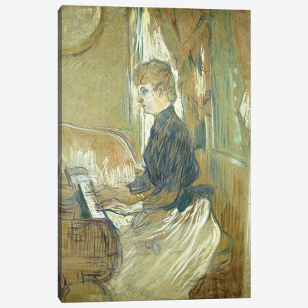 At The Piano, Madame Juliette Pascal In The Salon Of The Chateau De Malrome, 1896 Canvas Print #BMN12229} by Henri de Toulouse-Lautrec Canvas Art