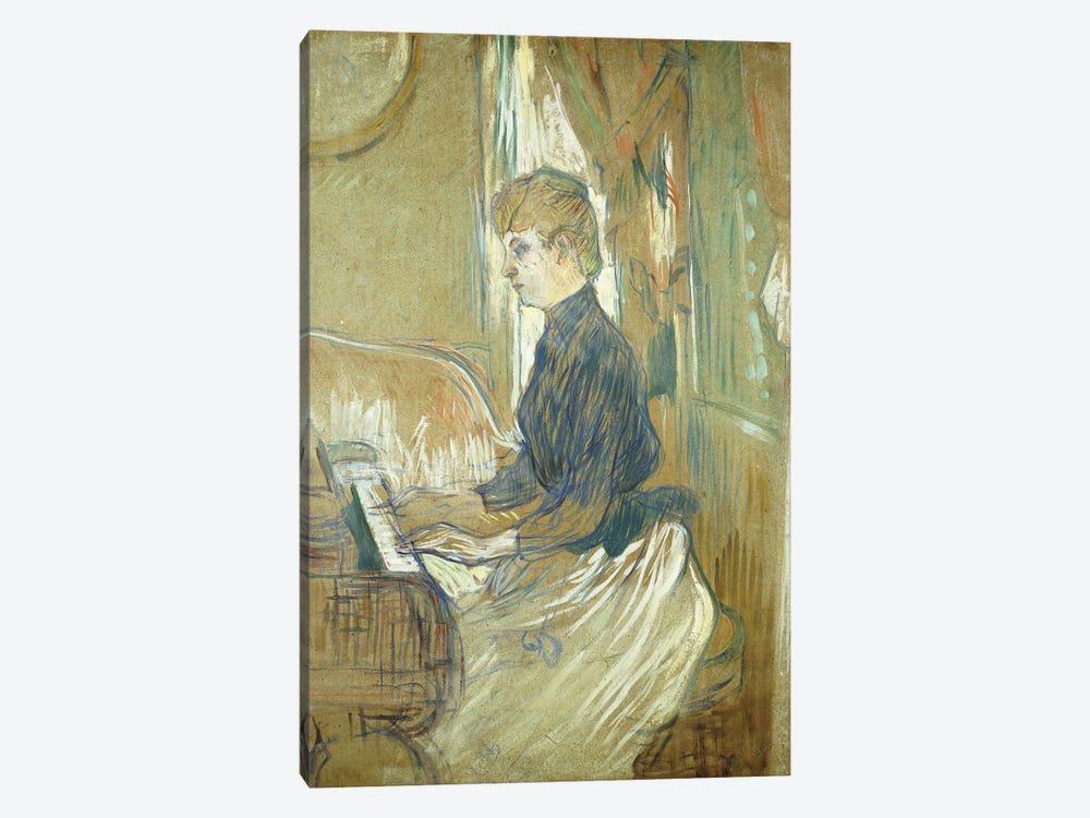 At The Piano, Madame Juliette Pascal In The Salon Of The Chateau De Malrome, 1896 by Henri de Toulouse-Lautrec 1-piece Canvas Artwork