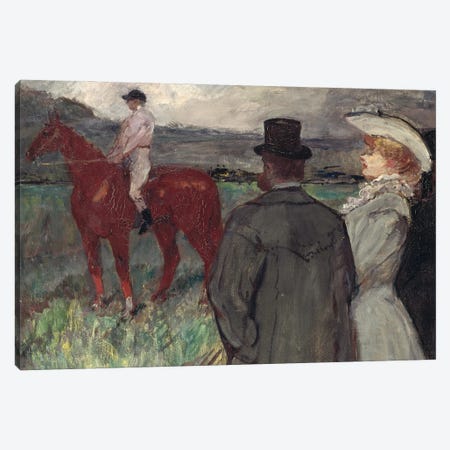 At The Racecourse, 1899 Canvas Print #BMN12230} by Henri de Toulouse-Lautrec Canvas Art Print