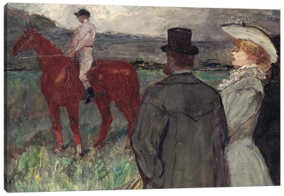 At The Racecourse, 1899 Canvas Art Print - Equestrian Art
