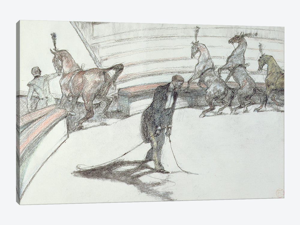 Au Cirque: Chevaux En Liberte, 1899 by Henri de Toulouse-Lautrec 1-piece Canvas Print