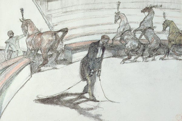 Henri de Toulouse-Lautrec: Au Cirque: Chevaux En Liberte, 1899 by Henri de Toulouse-Lautrec