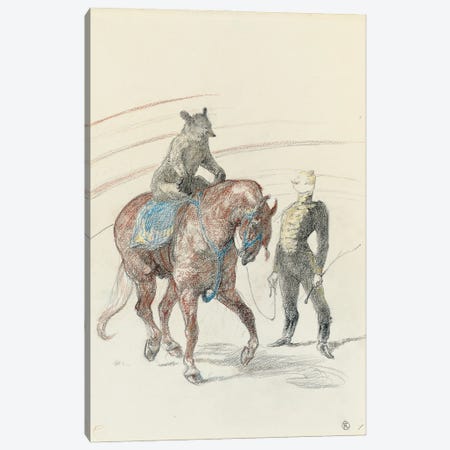 Au Cirque: Travail De L'Ours Sur Le Panneau, 1899 Canvas Print #BMN12235} by Henri de Toulouse-Lautrec Canvas Wall Art