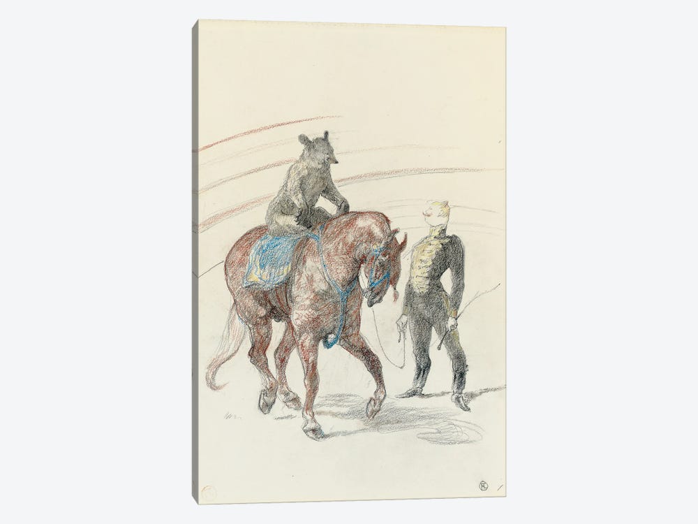 Au Cirque: Travail De L'Ours Sur Le Panneau, 1899 by Henri de Toulouse-Lautrec 1-piece Canvas Print