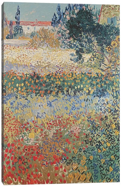 Garden in Bloom, Arles, July 1888  Canvas Art Print - All Things Van Gogh