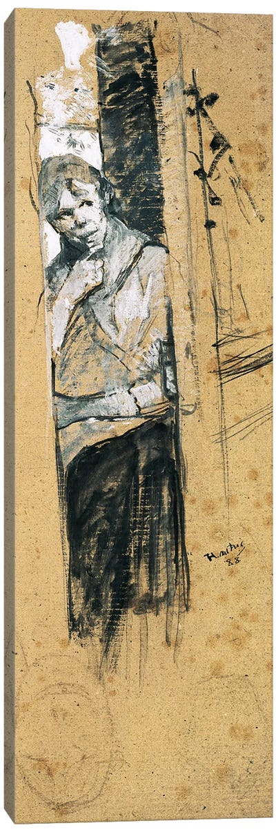 Behind The Scenes, 1888 Canvas Art Print - Henri de Toulouse Lautrec