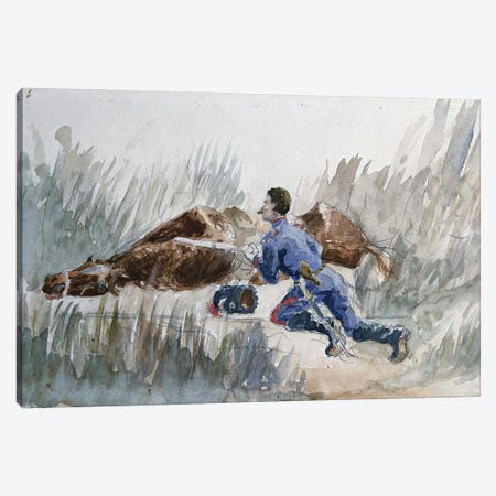 Cavalry Manoeuvre, C.1881 Canvas Print #BMN12252} by Henri de Toulouse-Lautrec Canvas Print