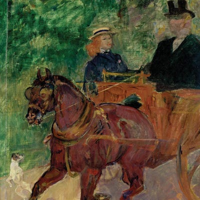 Cob Harnessed To A Cart, 1900 by Henri de Toulouse-Lautrec framed canvas print